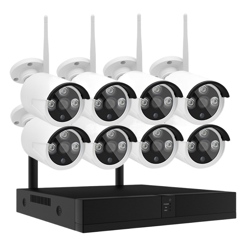 Conjunto de monitoreo de seguridad inalámbrico de 8 canales 600.000 Cámara de monitor de tienda HD con audio plug and play