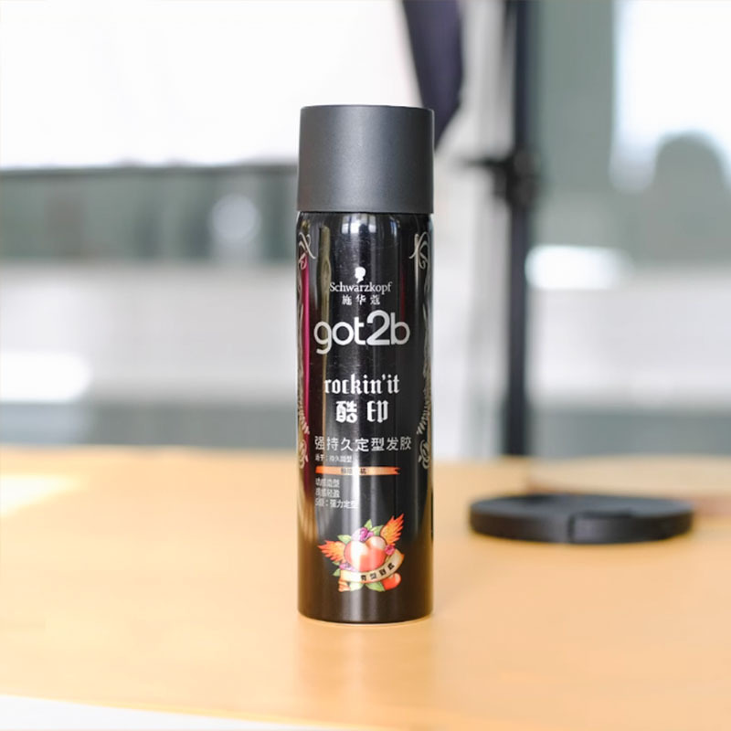 Schwarzkopf Cool Printing Hairsting Spray 50ml Pin puntiagudo Potente peinado Hairspray Botella pequeña Paquete de viaje portátil