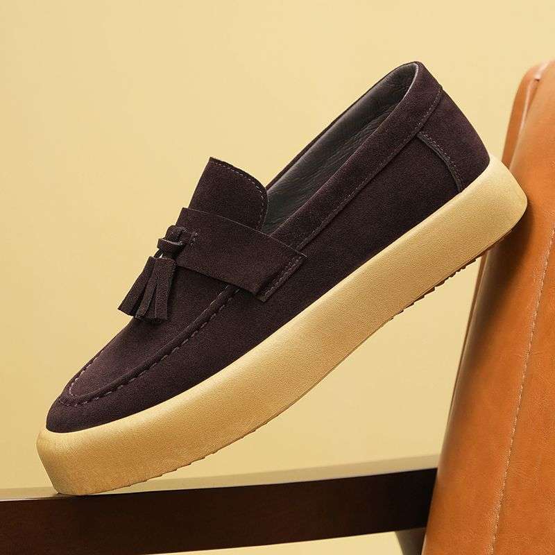 Verano nuevo hombre 46 tamaño invertido piel transpirable zapatos de sol grueso inglés zapatos de moda versátiles Lefour