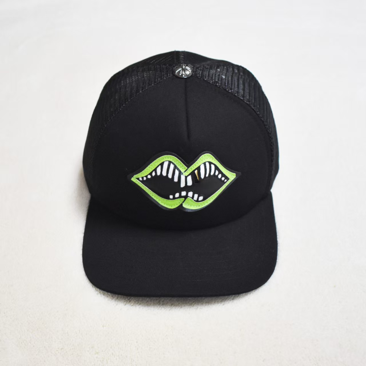 Sombrero para el sol CH Cro de verano para parejas nuevas de moda americana, sombrero de hip-hop de ala plana bordado a la moda ~ sombrero de malla de béisbol