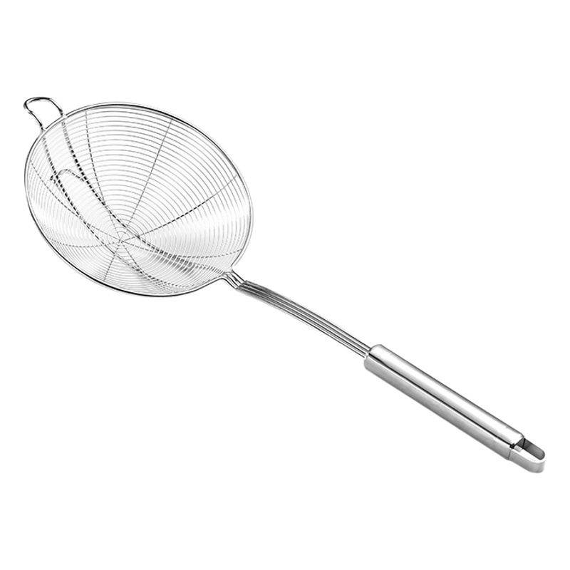 Colador grande de acero inoxidable para fideos, colador comercial para hot pot, colador de malla, colador doméstico para dumplings.