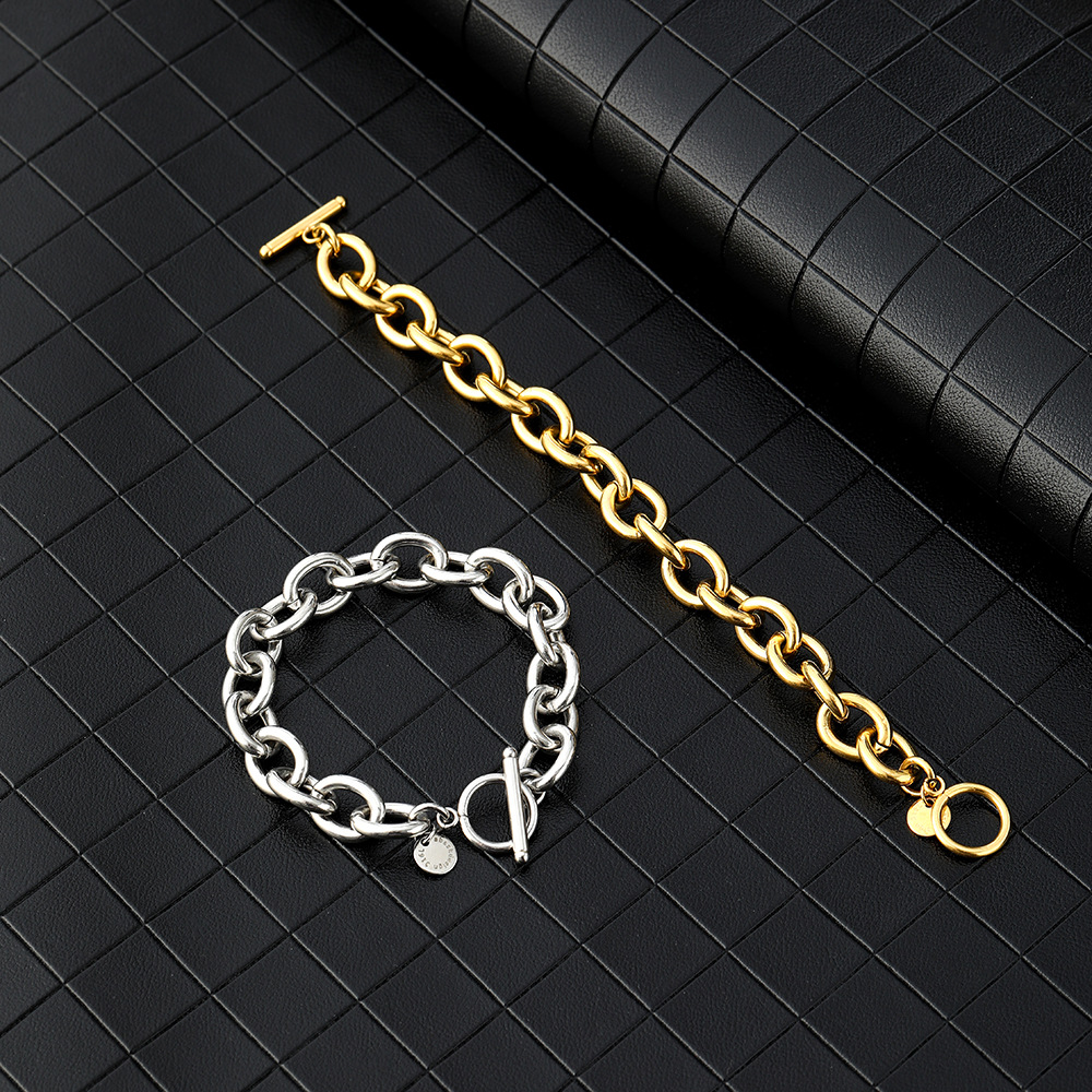 Pulseira de elo cubano masculina aço inoxidável_voghion.com