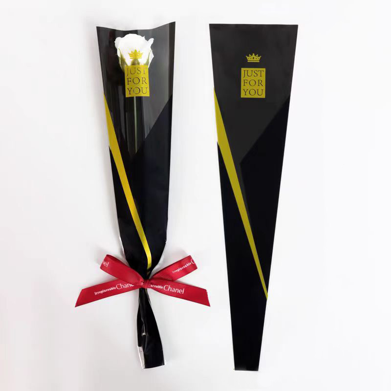 Fábrica en stock al por mayor Sansheng línea única flor paquete bolsa Rosa bolsa de embalaje flor material de embalaje floral DIY bolsa