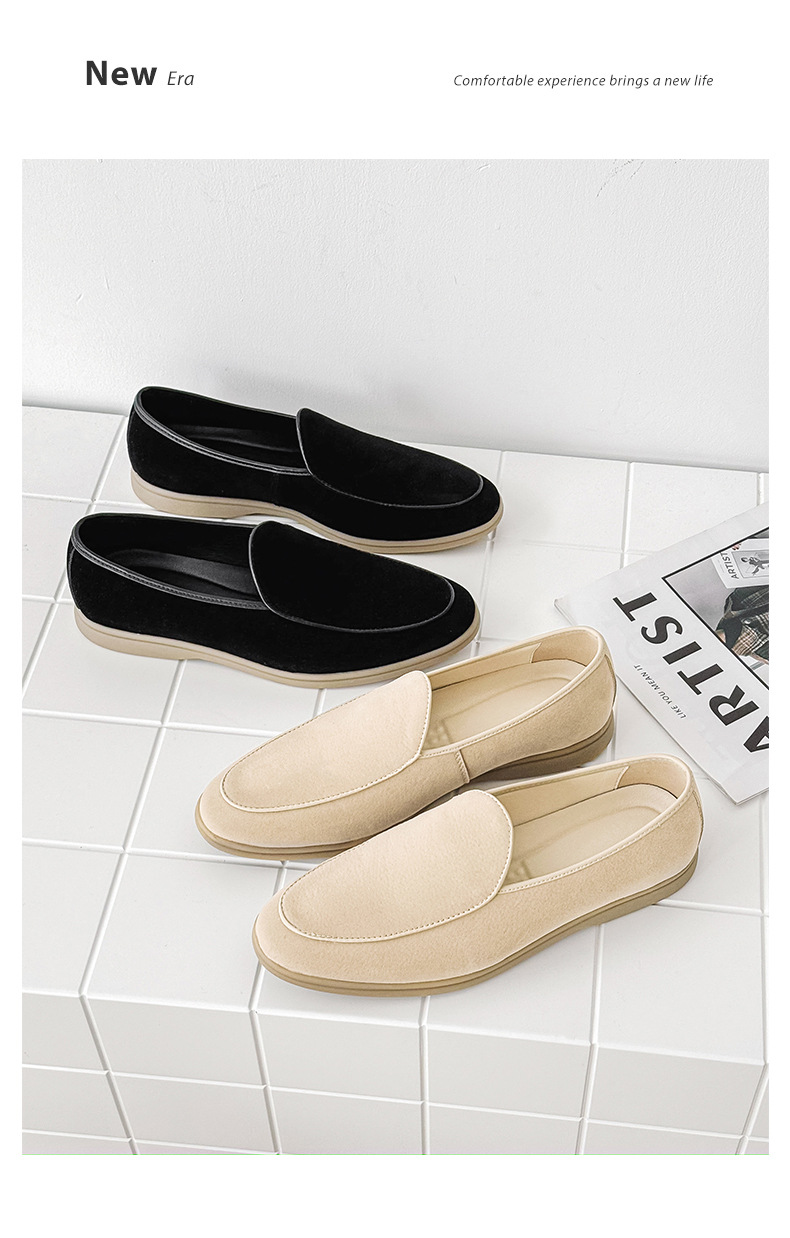 Men's Shoes Formal Shoes Spring New Loafers One Foot Stirrup Soybean Shoes_vogvips.com
