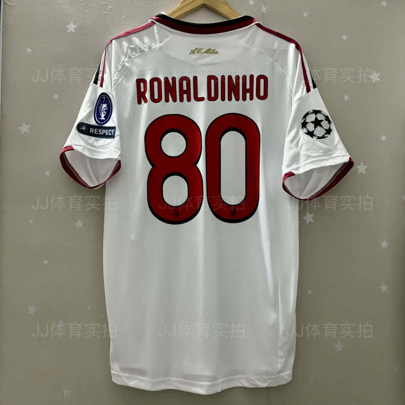 adidas x AC Milan Retro 2010/11 Away Ronaldinho #80 Jersey White