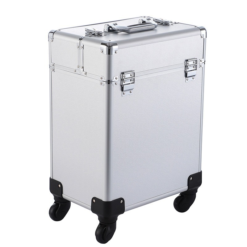 Caja de maquillaje multifuncional con espejo con lámpara portátil de gran capacidad caja de herramientas de maquillaje caja de almacenamiento de manicuras de mercado nocturno