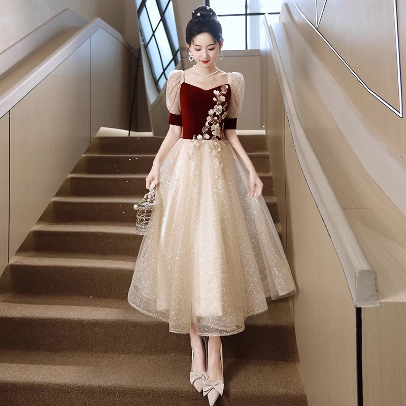 French-Style Engagement Dress for Petite Women, 2026 New Model, High-End Bridal Wedding Dress for Returning Home Ceremony