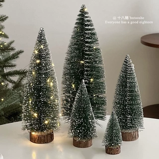 圣诞树撒粉雪花木质圣诞树摆件圣诞节橱窗氛围配件装饰品圣诞礼物