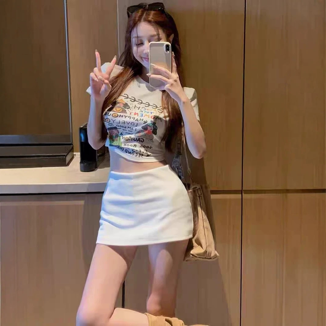 Sexy low-waist anti-exposure slim-fit vintage skirt for women, casual side invisible zipper solid color satin bodycon skirt