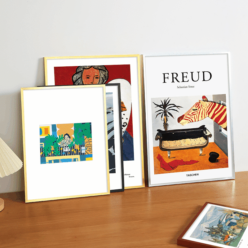 Narrow side simple aluminum alloy photo frame wholesale a4 oil painting poster jigsaw puzzle decoration metal frame wall hanging table ins