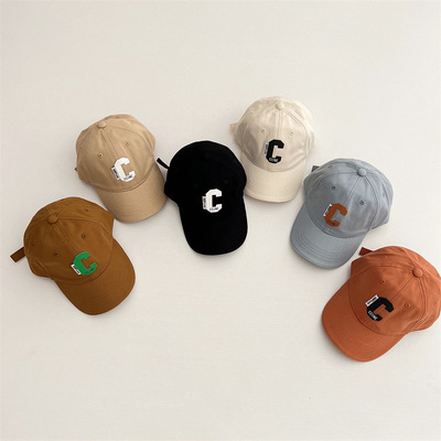 Korean Edition Spring and summer new pattern letter Labeling children Cap baby Traveling Sunscreen sunshade fashion Baseball cap