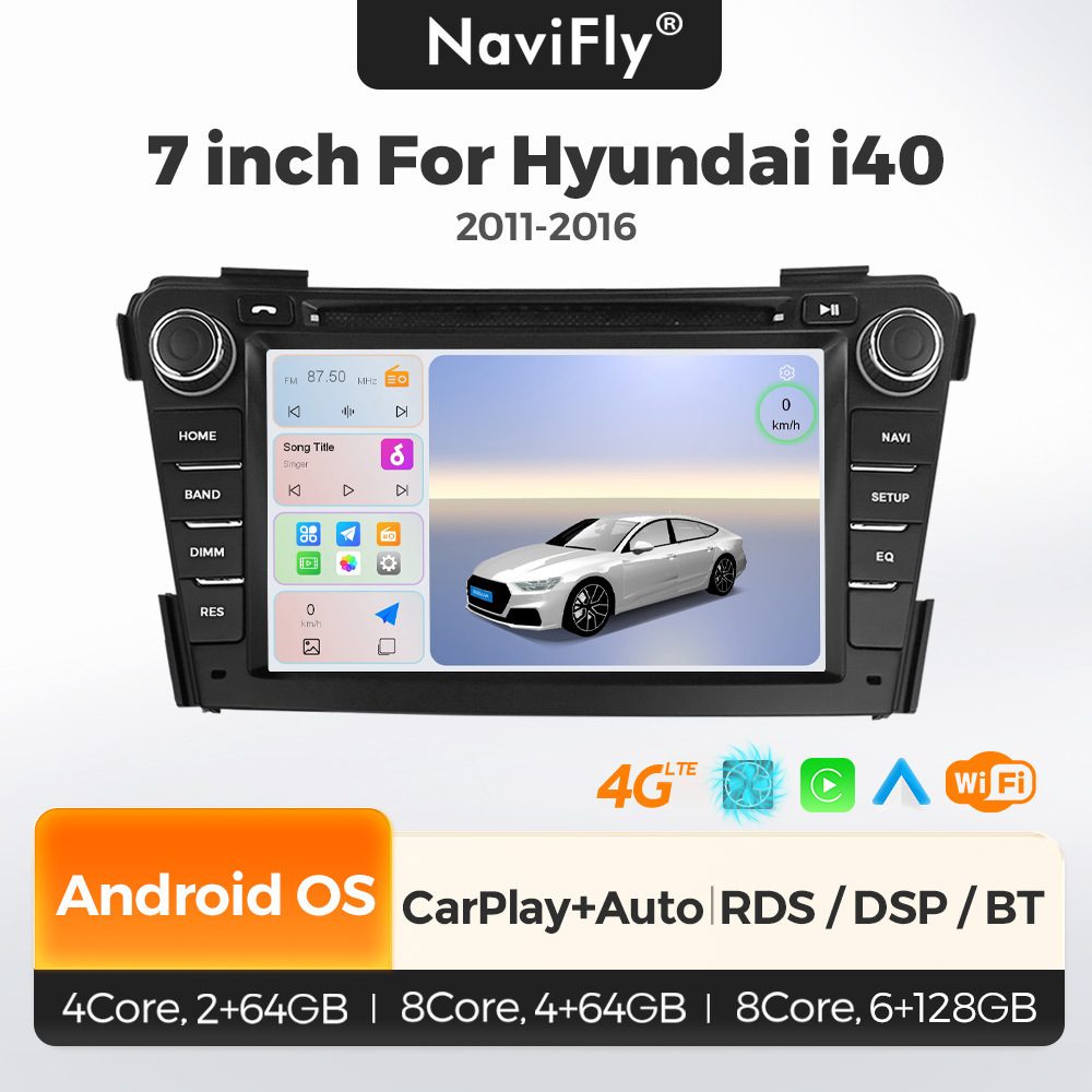 Hyundai i40 2011-2016 üçün Android Ekran Carplay Naviqasiya