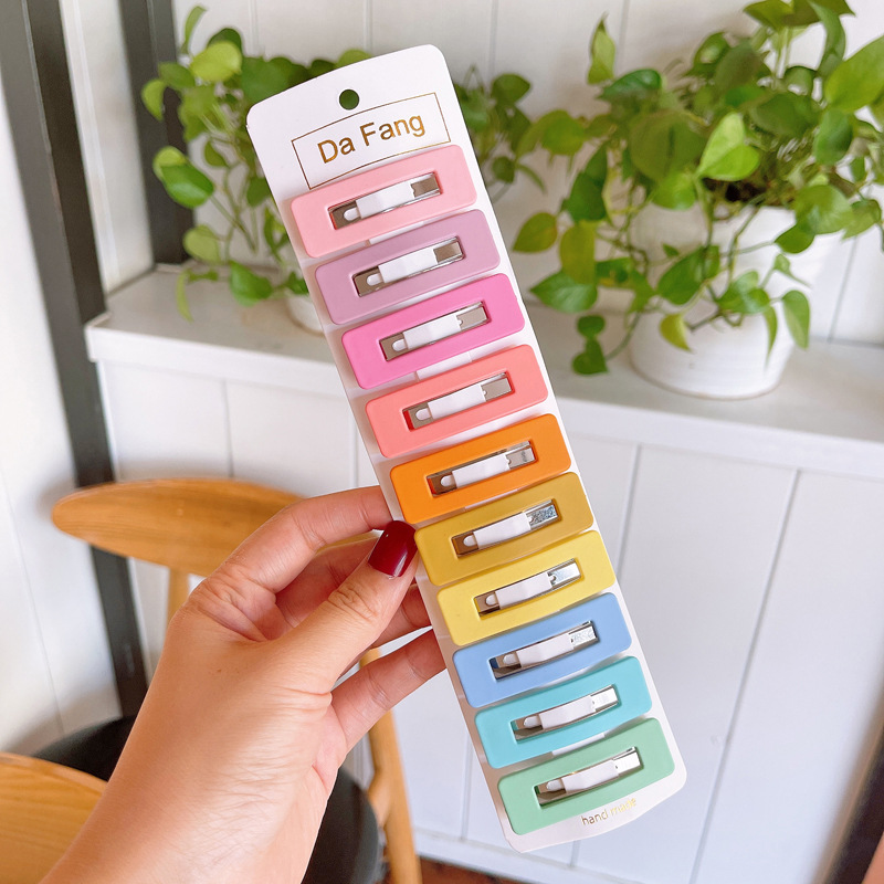 100g Weight Hair Clip Hair Accessories Type 1 Set Quantity Daily Occasion Plastic Material Geometric, Colorful Pattern Kid'S Gender Simple Style Style Kid's Simple Style Geometric Colorful Plastic Hair Clip 6