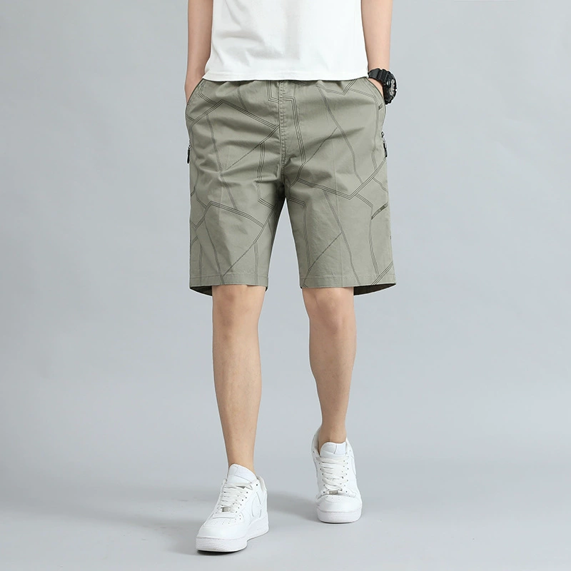 Men's summer thin shorts with zipper, cloth, trend trousers for leisure, oversize