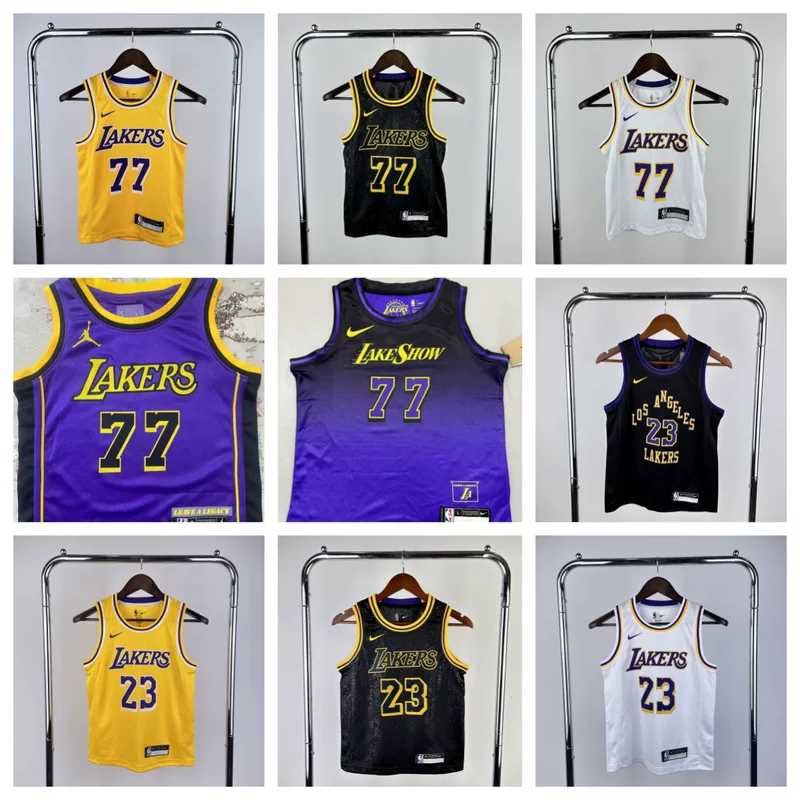 Детская и молодежная одежда. Футболка НБА Lakers Snake Pattern № 77 Дончич № 8 24 Коби № 6 23 Джеймс