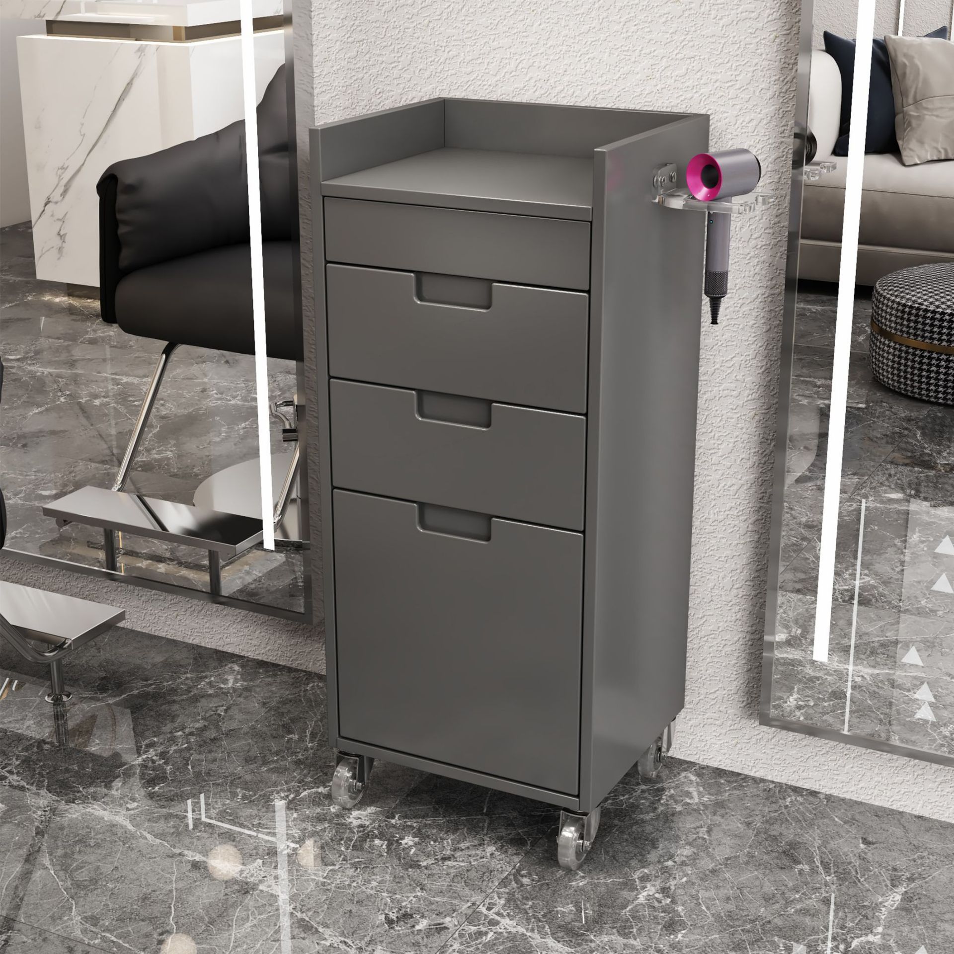 Nuevo gabinete de herramientas de peluquería de moda especial para peluquería, gabinete de peluquería, instalación gratuita, gabinete de corte de pelo de moda multifuncional image 1