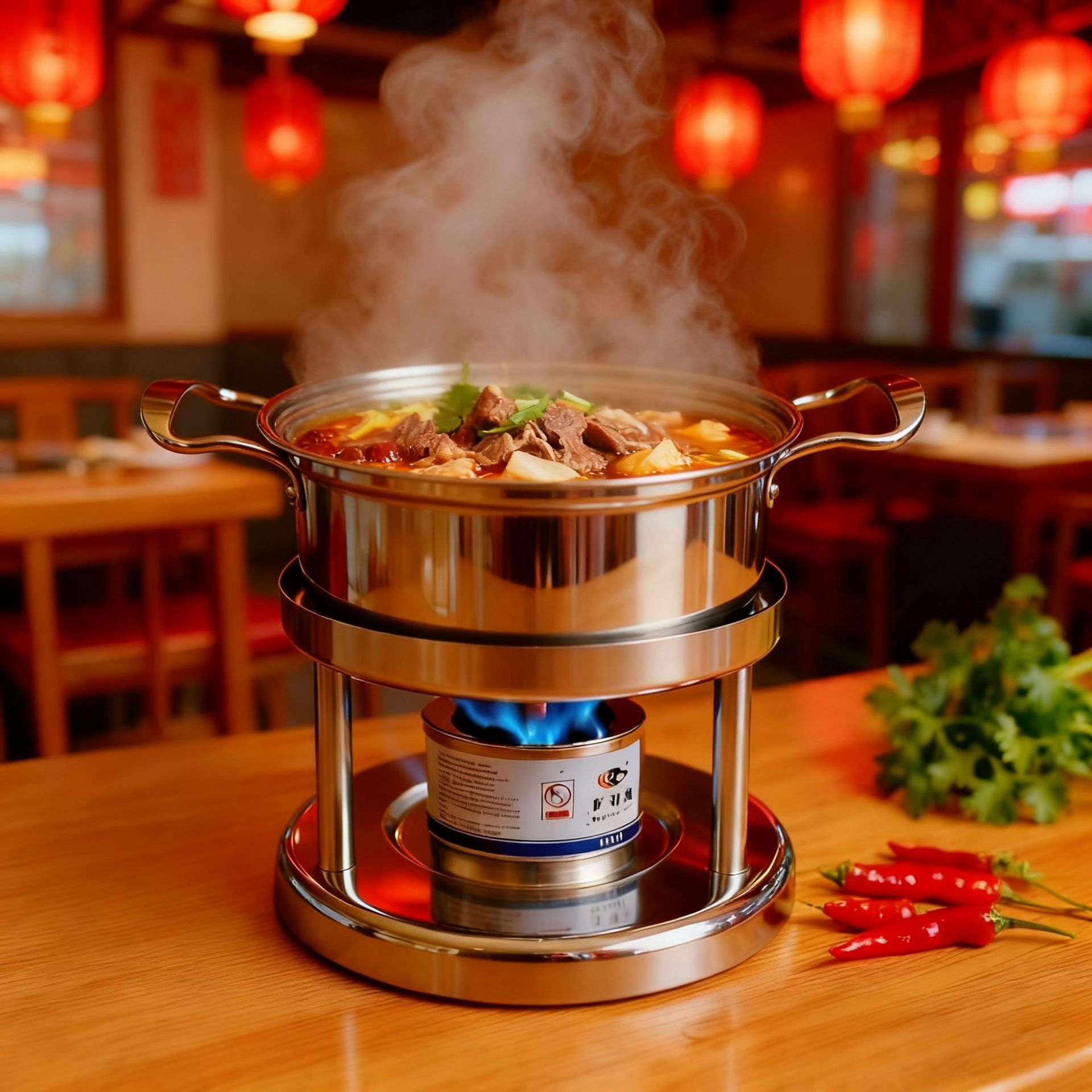 不锈钢无涂层个人火锅炉商用家用单人小火锅听装环保油干锅