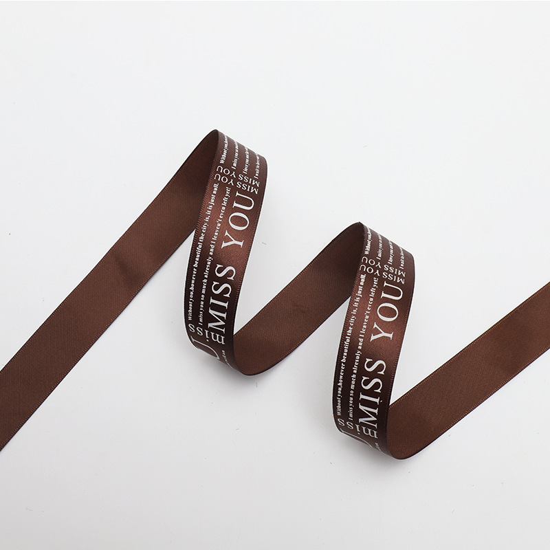 2,5 cm flor floral caja de regalo cinta de poliéster pastel DIY arco cinta sólo para usted letra inglesa cinta