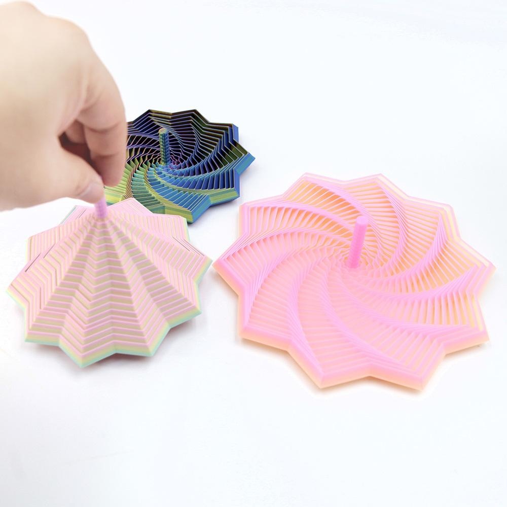 Ilusión visual transfronteriza descompresión torre de rábanos impresa en 3D juguetes de puzzle para niños espiral poligonal gran tecnología negra completa