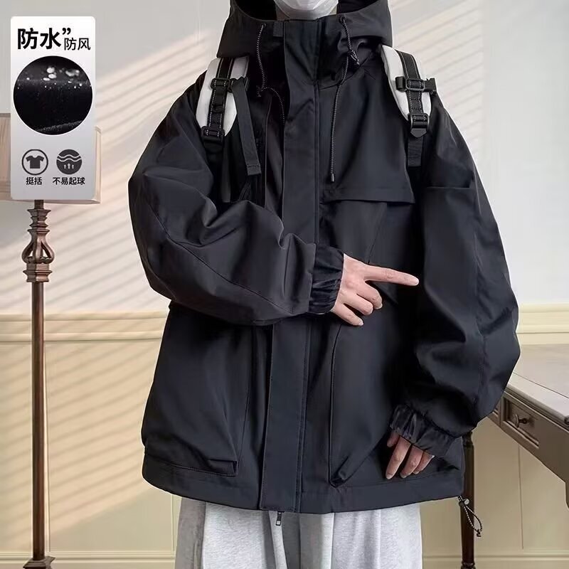 Crock Jacket Men's Autumn and Winter 2024 New Fashion Brand Hooded Waterproof Functional Jacket Loose Casual Upper Clothes