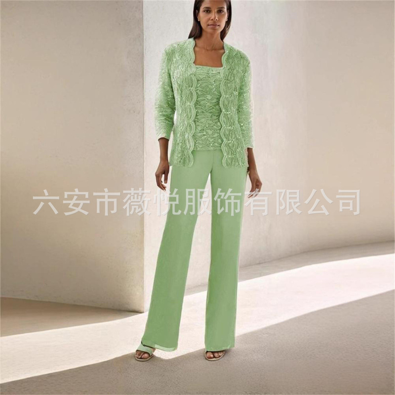 European and American Cross-Border 2026 New Long-Style Elegant Mother's Wear Ball Gown Three-Piece Women's Fashion Set European and American Cross-Border 2026 New Long-Style Elegant Mother's Wear Ball Gown Three-Piece Women's Fashion Set