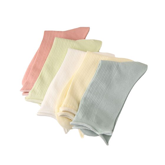 Boneless Summer Socks Women's Socks Ultra-thin Combed Cotton Roll Stacked Socks Ice Ice Socks Korean Solid Color Loose Mouth Moon Socks