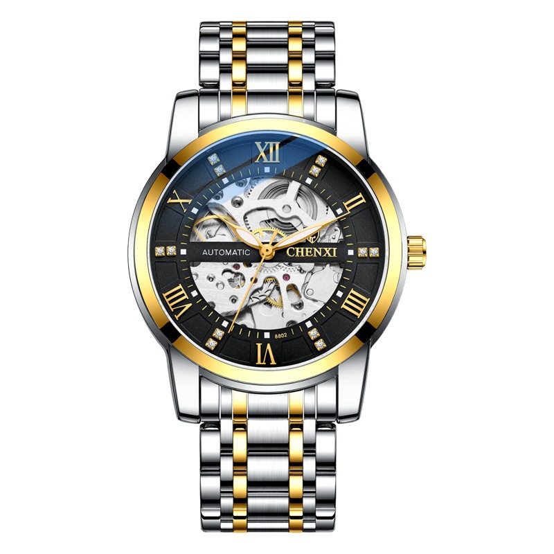 Chenxi marca de moda hombres hueco transparente automático reloj mecánico popular reloj hombres transfronterizo 8802