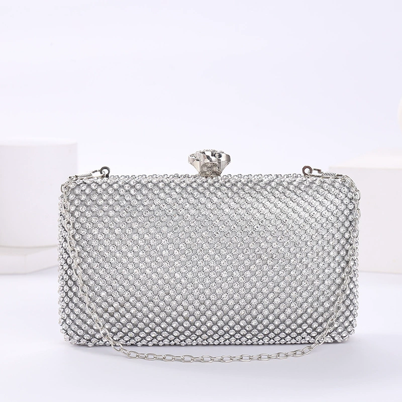  Fashionable silver small clutch bag to go out, for import, food bag