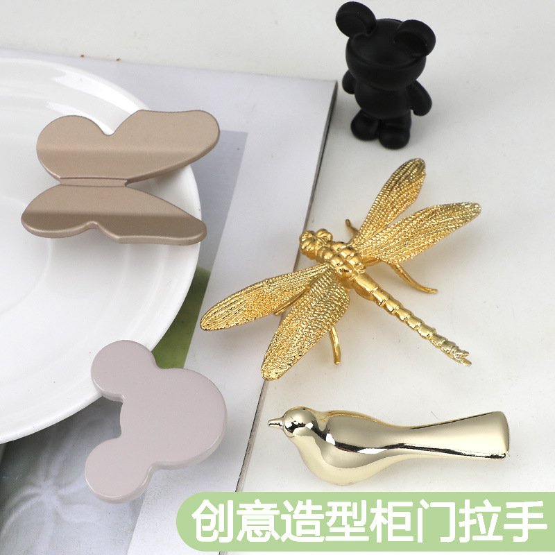 Creative cartoon butterfly dragonfly cabinet handle Mickey Violent…