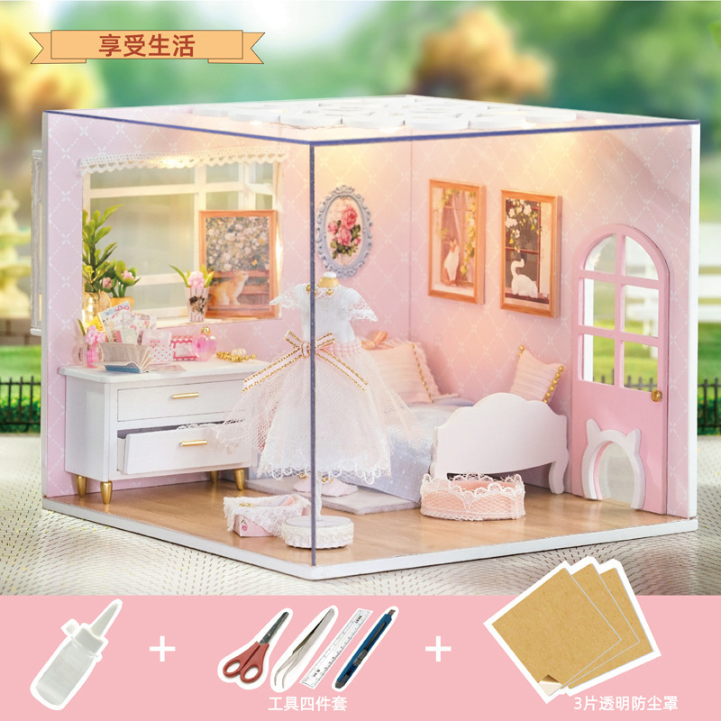 新しいスタイルの DIY 組み立てキャビンモデルミニチュアケーキショップミルクティーショップデザートショップ手作り組み立てギフト|undefined