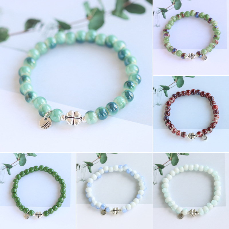 Fashion Four Leaf Clover Beaded Womenu0027S Bracelets 1 Piece