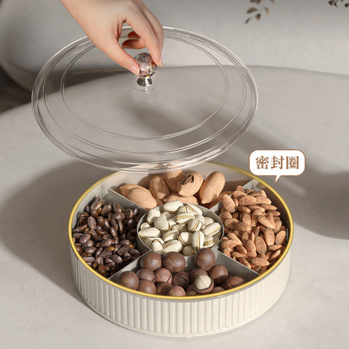 Fruit Bowl Dry Fruits Bowl New Home Use Living Room Restaurant Tea Machine Luxury Divided Snack Candy Storage Nut Display Box
