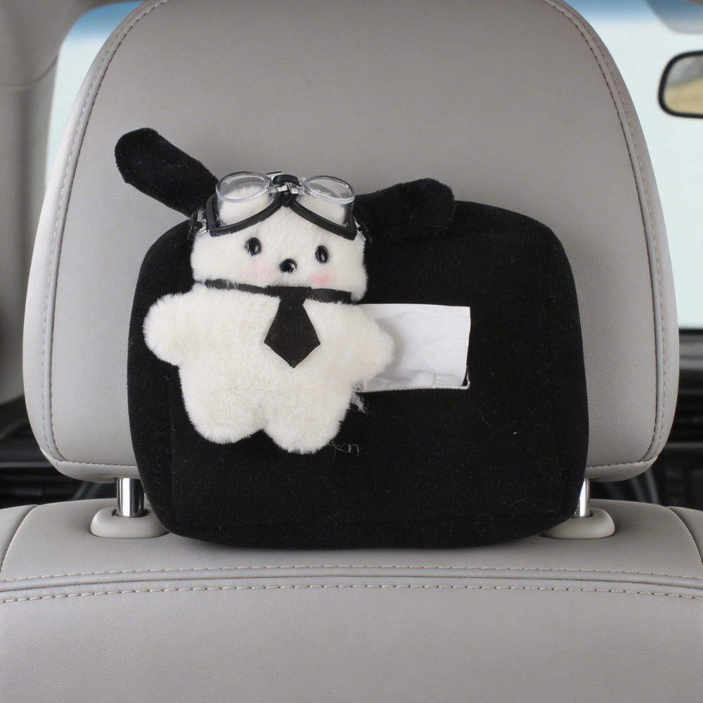Cartoon muñeca de peluche coche caja de toallas de papel coche tipo colgante lindo perro Pacha bolsa de almacenamiento de decoración interior del automóvil viento fragante