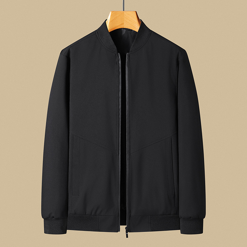 Primavera y otoño a prueba de viento, impermeable y resistente al desgaste, ocio simple, ropa de otoño para hombres, chaqueta de cuello vertical, chaqueta de vuelo de marca de moda
