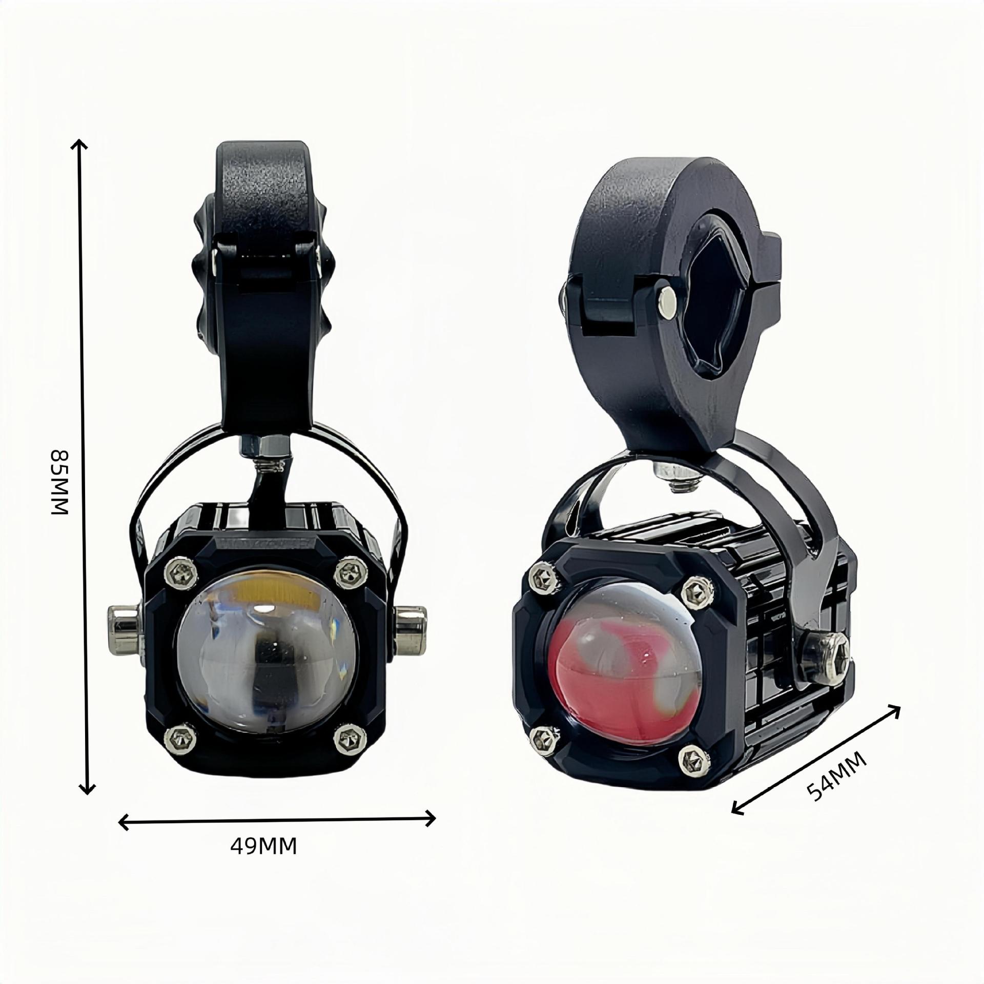 Cross-Border Motorcycle Spotlight Waterproof High-Brightness White and Yellow Light Motorcycle Headlight Square Steel Cannon Electric Vehicle High and Low Beam