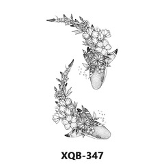 Lion Flower Black and White Tattoo Stickers, Colorful & Fresh Style, Lifelike Cross-Border Designs—Wholesale, New Arrival Tattoo Stickers in European and American Styles