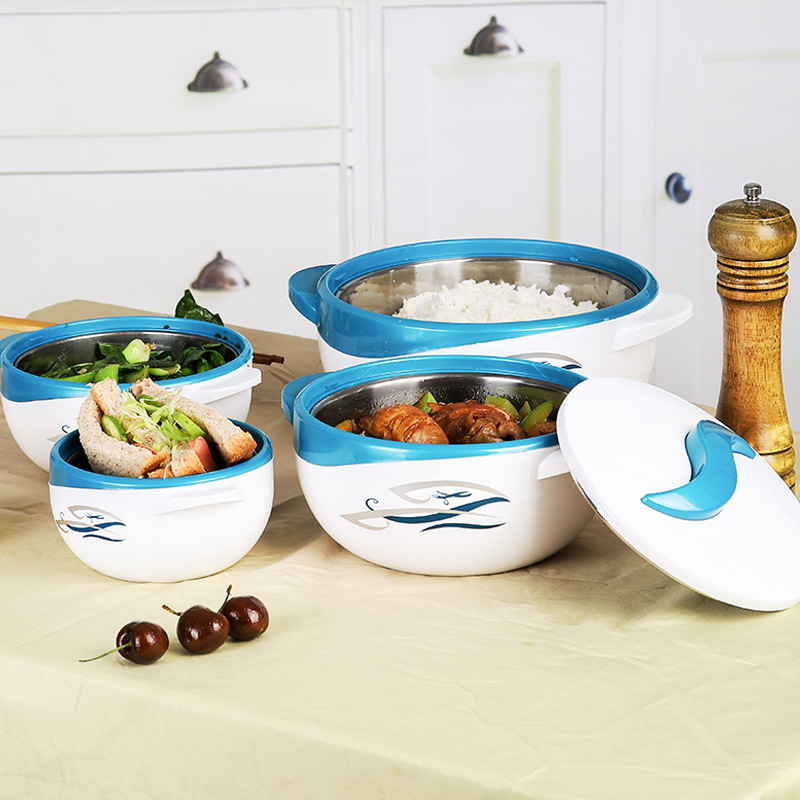 Outdoor Camping Heat Preservation Box Four-piece Set Multi-capacity 304 Stainless Steel Inner Pad Portable Lunch Box with Sealing Cover