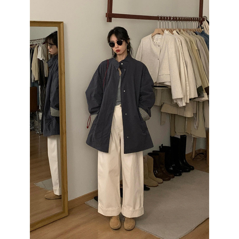 NUNBAI Korean Grey Coat Coat Women's Autumn New Elegant British Style Small Medium and Long Coat NUNBAI Korean Grey Coat Coat Women's Autumn New Elegant British Style Small Medium and Long Coat