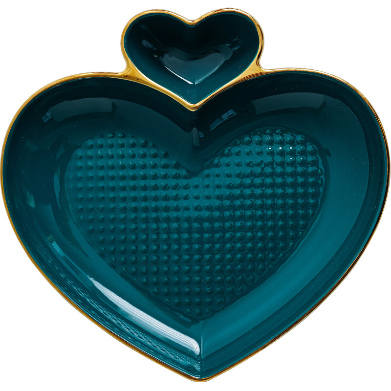 Nordic amor creativo placa de cerámica dumpling con plato de vinagre hogar plato de inmersión postre sushi papas fritas Placa de rejilla