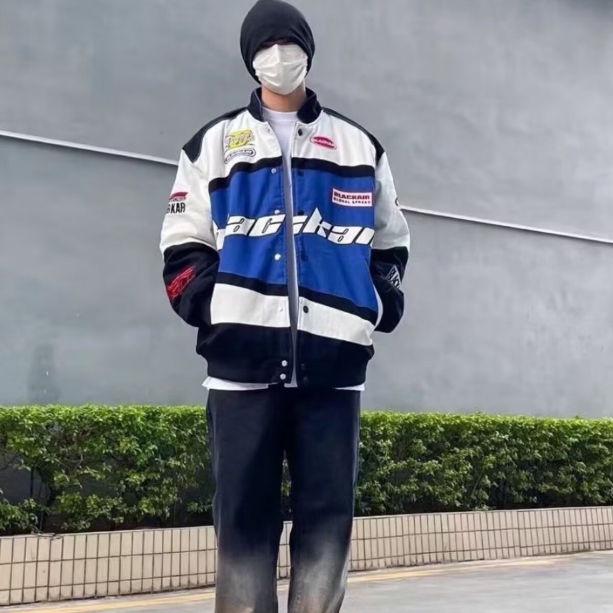 Costum de curse hip-hop de primăvară nou, brodat, High Street, la modă, de brand, pentru motocicletă, costum de baseball, jachetă pentru bărbați_voghion.com