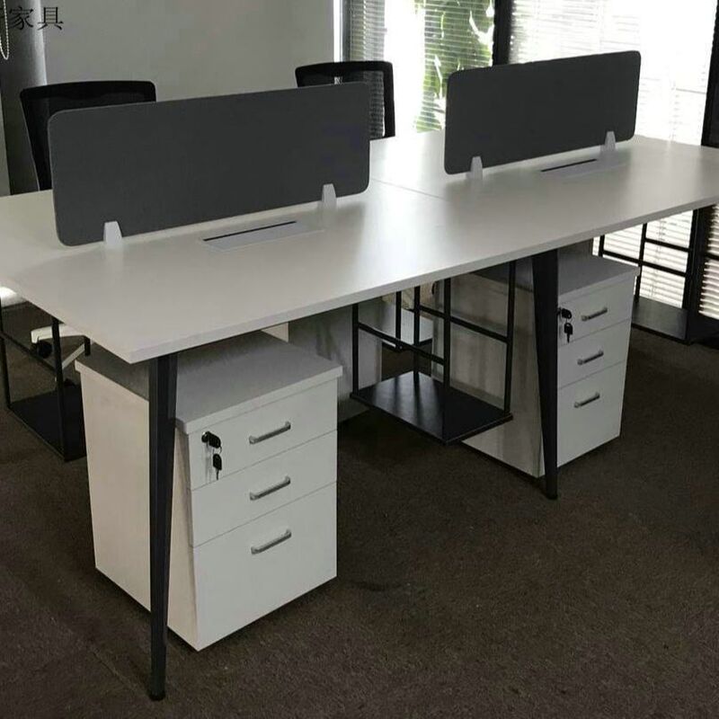 Factory Direct Sales Modern Steel Wood High-End Screen Desk and Chair Combination Simple and Elegant Strong and Durable Desk