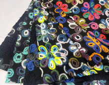 法兰呢电脑绣花  秋冬款时尚服装旗袍面料  柯桥面料