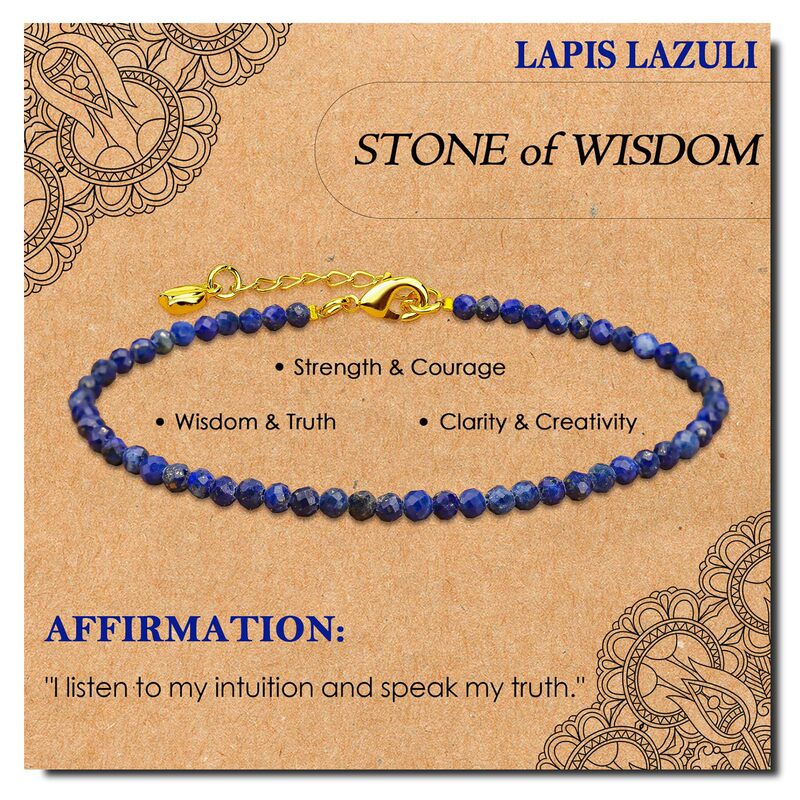 Natural Crystal Energy Stone Bracelet 3mm Lapis Lapis Llazite Beaded Adjustable Bracelet Women Lapis Lapis Lapis Lapis Lapis Lite Cut Face Bracelet