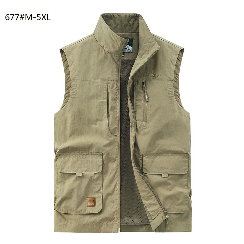 Весенне-осенний мужской жилет для отдыха на открытом воздухе больших размеров, Свободный жилет с несколькими сумками и функцией инструментов, трансграничный жилет, Рыболовный Жилет