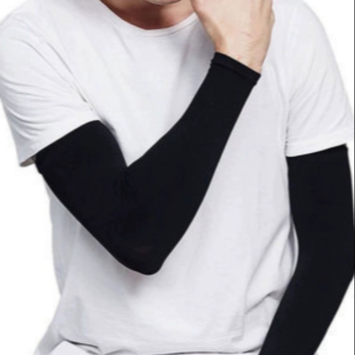 공장 직접 부드러운 탄성면 단색 기본 소매 자외선 차단제 팔 슬리브 남성 및 여성