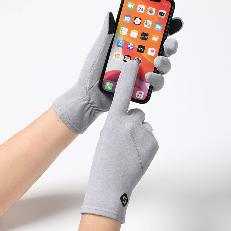 春秋德絨手套女防滑觸屏開車騎行手套彈力韓一件代發薄款女冬手套