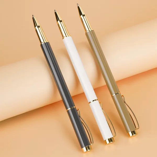 Morandi Gel Pen Stainless Steel Metal Rod Engraved Business Advertising Gift Set Pen Printed Logo Signature
