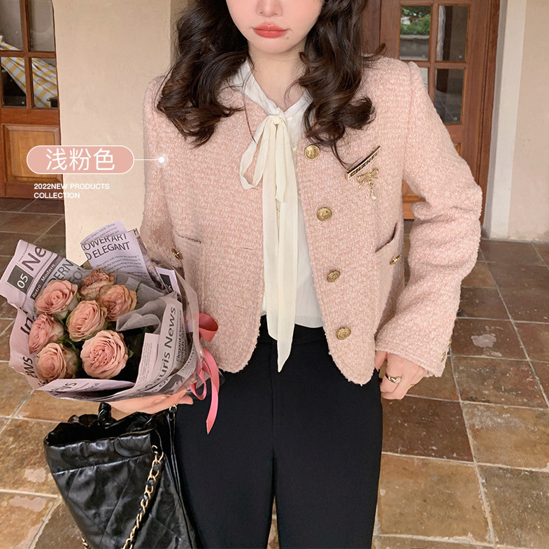 花栗鼠小姐【图尔库香香系】小香风短款外套女春秋小个子气质上衣