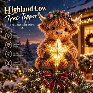 ���N��������Highland Cow Glowing Tree Topper�ߵ�ţ����b�