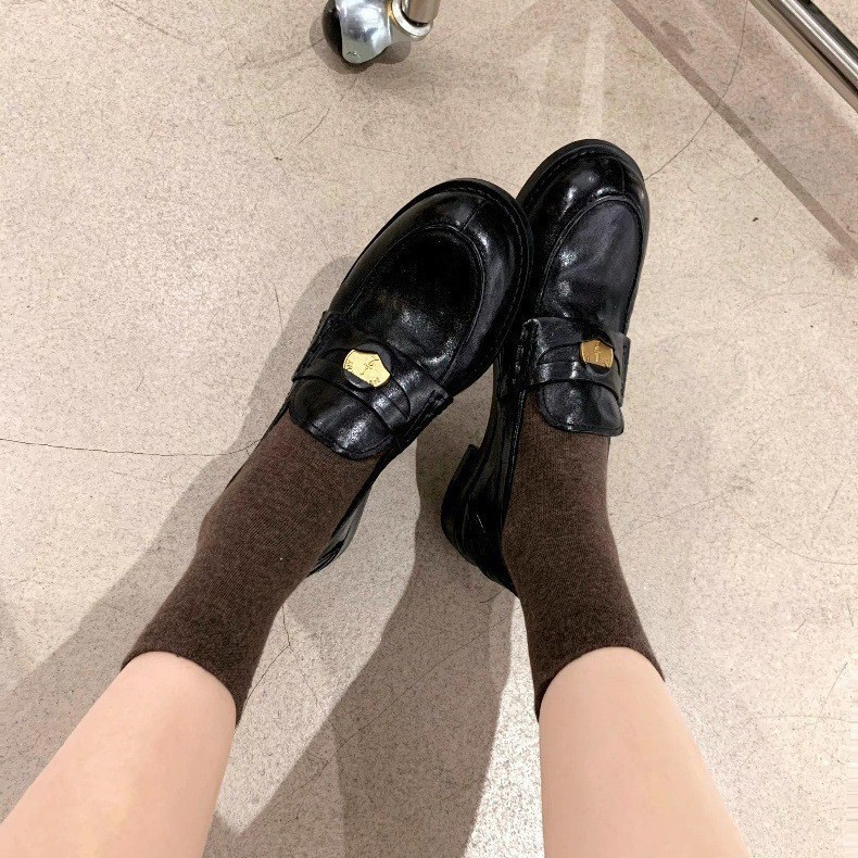 羊皮版~真皮复古平底鞋乐福鞋女2025新款英伦百搭黑色小皮鞋单鞋|undefined